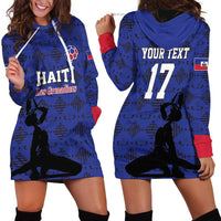 Custom Haiti Football Hoodie Dress Come on Les Grenadiers Blue Style