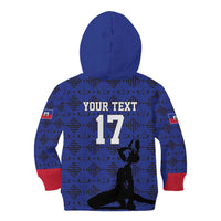 Custom Haiti Football Kid Hoodie Come on Les Grenadiers Blue Style