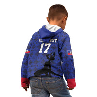 Custom Haiti Football Kid Hoodie Come on Les Grenadiers Blue Style