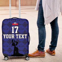 Custom Haiti Football Luggage Cover Come on Les Grenadiers Blue Style