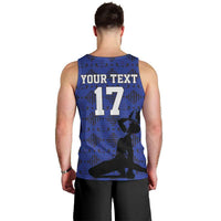 Custom Haiti Football Men Tank Top Come on Les Grenadiers Blue Style
