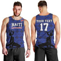 Custom Haiti Football Men Tank Top Come on Les Grenadiers Blue Style