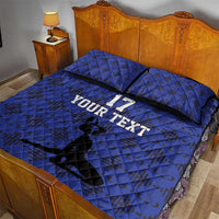 Custom Haiti Football Quilt Bed Set Come on Les Grenadiers Blue Style