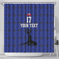 Custom Haiti Football Shower Curtain Come on Les Grenadiers Blue Style