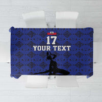 Custom Haiti Football Tablecloth Come on Les Grenadiers Blue Style