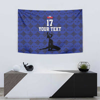 Custom Haiti Football Tapestry Come on Les Grenadiers Blue Style