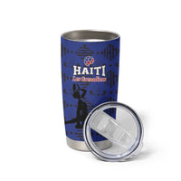 Custom Haiti Football Tumbler Cup Come on Les Grenadiers Blue Style