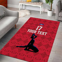 Custom Haiti Football Area Rug Come on Les Grenadiers Red Style