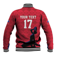 Custom Haiti Football Baseball Jacket Come on Les Grenadiers Red Style