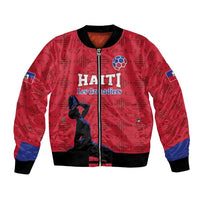 Custom Haiti Football Bomber Jacket Come on Les Grenadiers Red Style