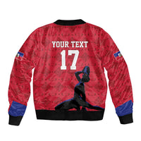 Custom Haiti Football Bomber Jacket Come on Les Grenadiers Red Style