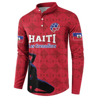 Custom Haiti Football Button Sweatshirt Come on Les Grenadiers Red Style