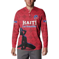 Custom Haiti Football Button Sweatshirt Come on Les Grenadiers Red Style