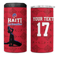Custom Haiti Football 4 in 1 Can Cooler Tumbler Come on Les Grenadiers Red Style