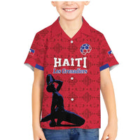 Custom Haiti Football Family Matching Mermaid Dress and Hawaiian Shirt Come on Les Grenadiers Red Style