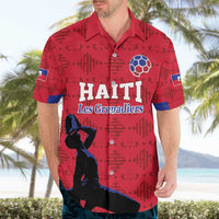 Custom Haiti Football Hawaiian Shirt Come on Les Grenadiers Red Style