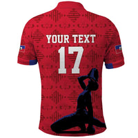 Custom Haiti Football Polo Shirt Come on Les Grenadiers Red Style
