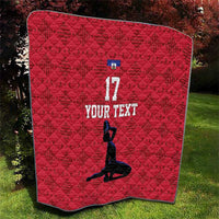 Custom Haiti Football Quilt Come on Les Grenadiers Red Style