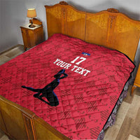 Custom Haiti Football Quilt Come on Les Grenadiers Red Style