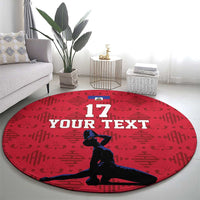 Custom Haiti Football Round Carpet Come on Les Grenadiers Red Style