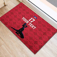 Custom Haiti Football Rubber Doormat Come on Les Grenadiers Red Style