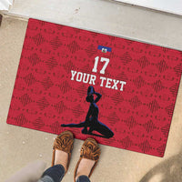 Custom Haiti Football Rubber Doormat Come on Les Grenadiers Red Style