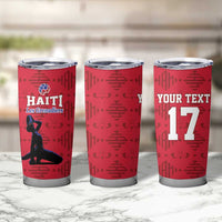 Custom Haiti Football Tumbler Cup Come on Les Grenadiers Red Style