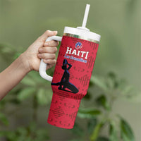 Custom Haiti Football Tumbler With Handle Come on Les Grenadiers Red Style
