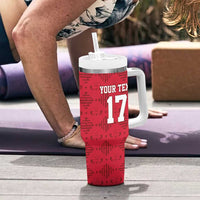 Custom Haiti Football Tumbler With Handle Come on Les Grenadiers Red Style