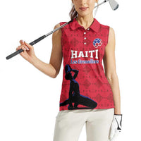Custom Haiti Football Women Sleeveless Polo Shirt Come on Les Grenadiers Red Style
