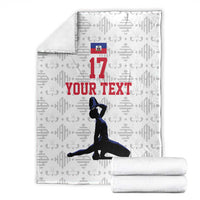 Custom Haiti Football Blanket Come on Les Grenadiers White Style