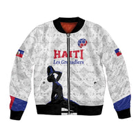 Custom Haiti Football Bomber Jacket Come on Les Grenadiers White Style