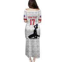 Custom Haiti Football Family Matching Puletasi and Hawaiian Shirt Come on Les Grenadiers White Style