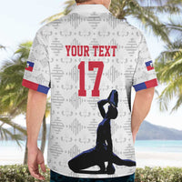 Custom Haiti Football Hawaiian Shirt Come on Les Grenadiers White Style