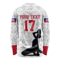 Custom Haiti Football Long Sleeve Shirt Come on Les Grenadiers White Style