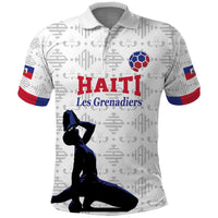 Custom Haiti Football Polo Shirt Come on Les Grenadiers White Style