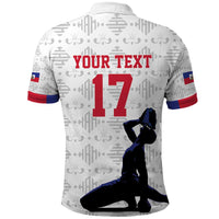 Custom Haiti Football Polo Shirt Come on Les Grenadiers White Style