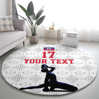 Custom Haiti Football Round Carpet Come on Les Grenadiers White Style