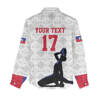Custom Haiti Football Women Casual Shirt Come on Les Grenadiers White Style