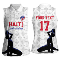 Custom Haiti Football Women Sleeveless Polo Shirt Come on Les Grenadiers White Style
