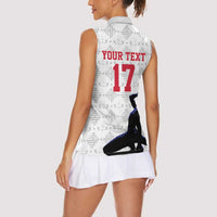 Custom Haiti Football Women Sleeveless Polo Shirt Come on Les Grenadiers White Style