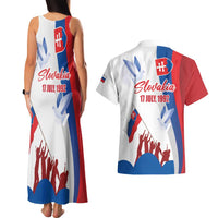 Slovakia Independence Day Couples Matching Tank Maxi Dress and Hawaiian Shirt 17th July 1992