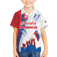 Slovakia Independence Day Family Matching Off The Shoulder Long Sleeve Dress and Hawaiian Shirt 17th July 1992