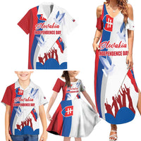 Slovakia Independence Day Family Matching Summer Maxi Dress and Hawaiian Shirt 17th July 1992