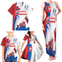 Slovakia Independence Day Family Matching Tank Maxi Dress and Hawaiian Shirt 17th July 1992