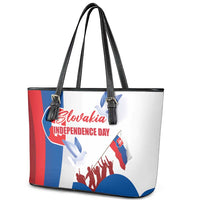 Slovakia Independence Day Leather Tote Bag 17th July 1992