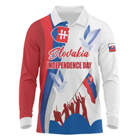 Slovakia Independence Day Long Sleeve Polo Shirt 17th July 1992