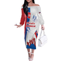 Slovakia Independence Day Off The Shoulder Long Sleeve Dress 17th July 1992