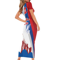 Slovakia Independence Day Short Sleeve Bodycon Dress 17th July 1992