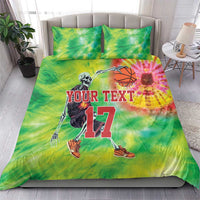 Custom Lithuania Basketball Bedding Set Retro Style Version 1992
